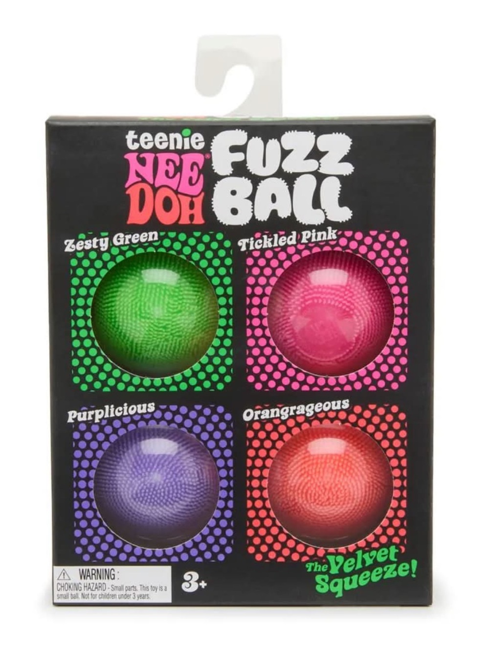 BRAND NEW teenie NEE DOH Fuzz Ball 4-Pack - Green Pink Purple Orange
